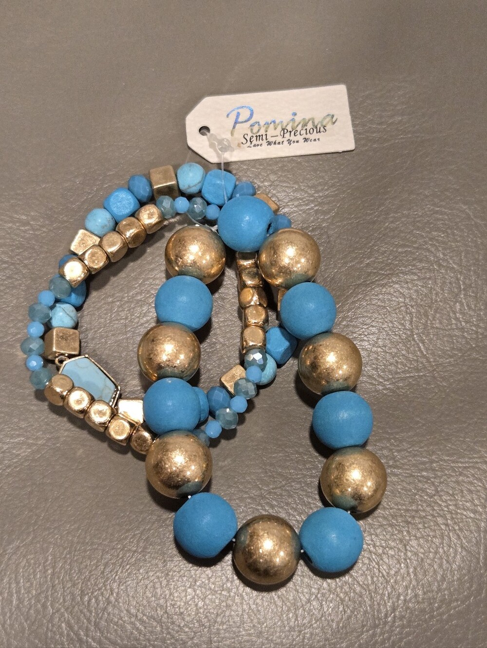 Pomina Beaded Stretch Bracelet Set 3 PCS